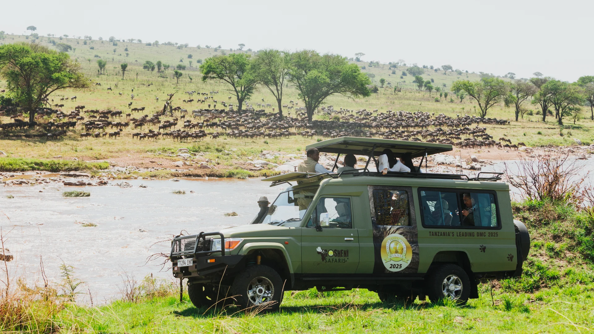 Safari Vehicle at River Crossing